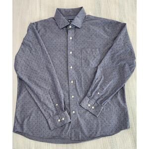 Charleston Threads Men’s XXL Anchor Print Button-Down Shirt – Blue Long Sleeve